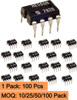 Circuit intégré 555 Timer IC, pack de 100 pièces, composants électroniques IC