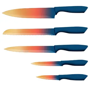 TOALLWIN cuchillo de cocina Messer cuchillos de cocina cortador nuevo color PP mango cuchillos de cocina juego de cuchillos de cocina de acero inoxidable