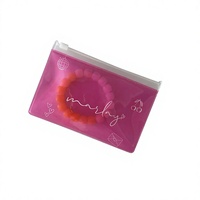 Petite pochette à bijoux transparente avec logo en or personnalisé de haute qualité Sac à fermeture éclair en plastique EVA