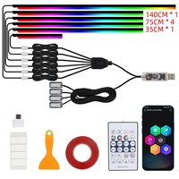 BESTOEMLED Bande lumineuse LED acrylique pour voiture à 3 commandes avec application, éclairage décoratif coloré et dynamique pour modèle OLIVER 12V