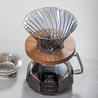 Cafetière à verser à la main 400/600 ml, pot à partager, filtre à café à dégoulinement, tasse à café à verser à la main, ensemble de cafetière à verser à la main, motif diamant, pot à infuser