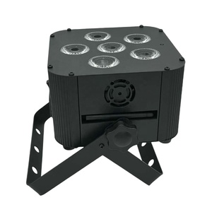 8 projecteurs LED plats sans fil DMX à piles, 6x18W RGBWA UV 6-en-1, blancs, avec télécommande Wi-Fi intelligente pour DJ et mariages - Product Image 5