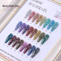 Gel dur en gros Magic Cube Flash Builder Gel, Gel de construction pailleté pour ongles, OEM ODM, sans HEMA ni TPO, conforme CPSR