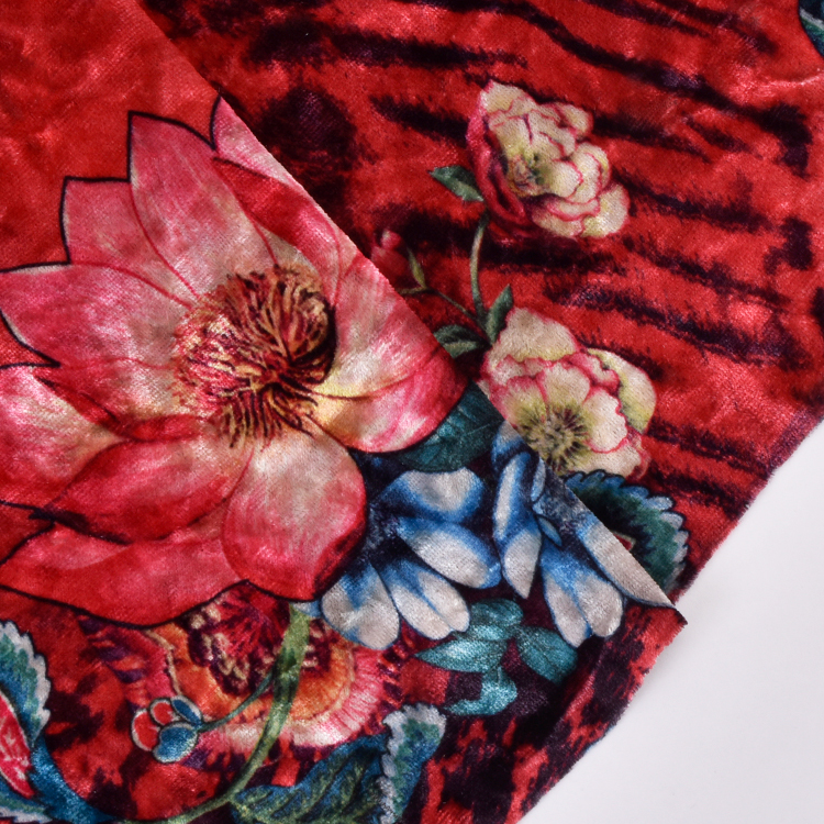 crushed velour custom printed