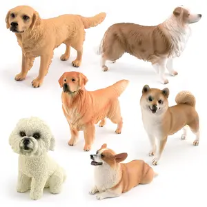 HY Children's simulation animal Famous dog model Shiba Inu Teddy Golden Retriever Corgi Shepherd pet decoration