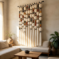 Rideau en macramé fait main, grand rideau mural à franges, séparateur de pièce, rideau de porte bohème pour la décoration intérieure