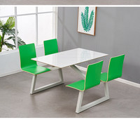 Meubles de restaurant commerciaux modernes, tables et chaises pour restauration rapide, snack-bar, restaurant de nouilles, cantine, cafétéria d'entreprise, 4-6 personnes