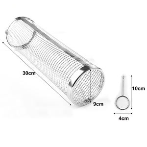 Cesta para Asar de Acero Inoxidable 304 de 12 Pulgadas, Juego de 2 Piezas con Malla Giratoria y Gancho, Accesorios para Barbacoa, Brochetas, Parrilla Metálica Giratoria para Verduras - Product Image 4