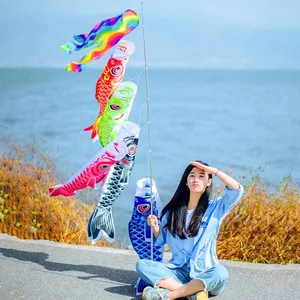 Koinobori 방수 Japanese Carp Windsock 스 트리머 다채로운 물고기 깃발 장식 연 Koinobori 어린이