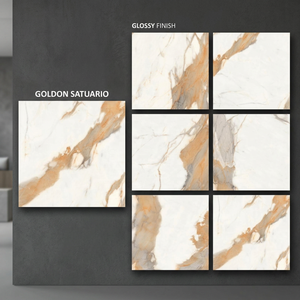 กระเบื้องพอร์ซเลนขัดเงา Goldon Statuario ขนาด 800x800 มม. แรงบันดาลใจจากคอลเลกชันหินอ่อนอิตาลี - Product Image 1