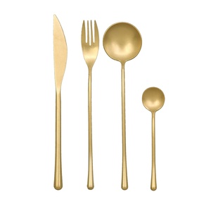 Ensemble <span class=keywords><strong>de</strong></span> couverts <span class=keywords><strong>de</strong></span> luxe en acier inoxydable 304 doré mat, couteau, fourchette à fruits, cuillère, vaisselle <span class=keywords><strong>de</strong></span> table, ustensiles <span class=keywords><strong>de</strong></span> cuisine - Product Image 5
