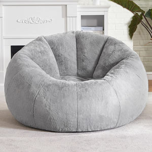 Confortable géant monoplace surdimensionné beige rembourré rond canapé chaises désossé <span class=keywords><strong>coussin</strong></span> rond pouf chaise paresseux pouf canapés - Product Image 2