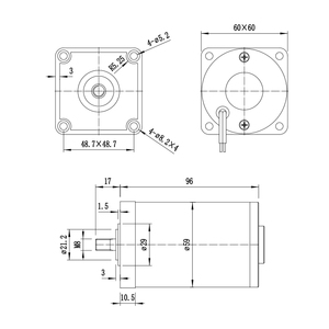 L5996 고토크 18V 2960RPM 28.93W 브러시드 영구자석 <span class=keywords><strong>DC</strong></span> 모터 52mm 프레임 (보트 팬, 스마트 홈 애플리케이션용) - Product Image 5