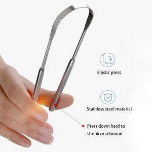 Limpiador de Lengua Reutilizable de Doble Cara Antideslizante en Forma de U de Cobre y Acero Inoxidable, Herramienta Dental Ecológica, Raspador de Lengua - Product Image 3