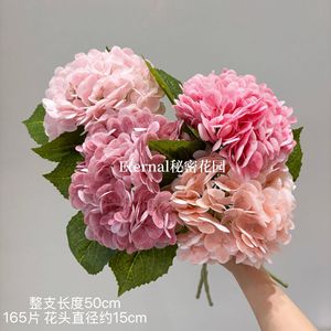 Hydrangea artificielle Secret Garden 50cm 165 pétales blanc et vert pour décoration de mariage - Product Image 2