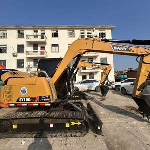 Excavatrice SANY 75c Pro pour travaux d'ingénierie et de construction, godet de 7,5 tonnes, cylindre hydraulique de 0,25 m³, moteur de 42 kW de marque Cat, d'occasion - Product Image 1