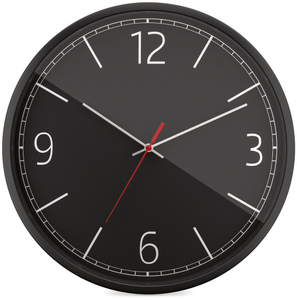 นาฬิกาแขวนผนังแบบมินิมอล ขนาด 12 นิ้ว สีดำคลาสสิก ผลิตจากพลาสติก เงียบไร้เสียงรบกวน เหมาะสำหรับโรงเรียน ทางเดิน สถานที่สาธารณะ และสำนักงาน - Product Image 1