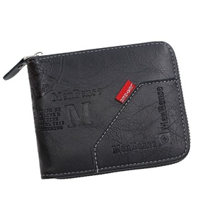 Porte-cartes portefeuille en cuir PU personnalisable style tendance avec fermeture à glissière et doublure à motif de pierre Polyester - Product Image 4