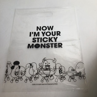 Sac de transport en polyéthylène recyclable pour jouets en peluche, avec poignée découpée, imprimé avec votre propre logo, haute transparence, en PPE