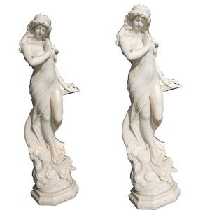 Cour Blanche Jeune Femme <span class=keywords><strong>Nue</strong></span> Sculpture En Pierre Marbre Pierre - Product Image 1