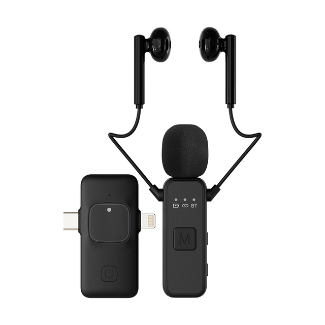 2.4G Wireless Lavalier Microphone Noise Cancelling Lapel Clip on Wireless Mic for Live Streaming Karaoke Video Recording Vlog
