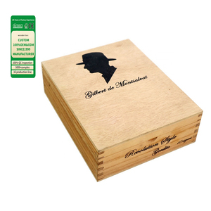 Hộp đựng xì gà bằng gỗ tự chế, có bản lề, làm từ gỗ mahogany chưa hoàn thiện - Product Image 1