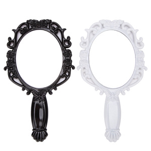 Round Plastic Vanity <b>Mirror</b> Black And <b>White</b> Traditional Design For Home Use Wedding - Product Image 1