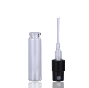 Transparent Clear 1ml 1.5ml 2.5ml <b>Perfume</b> <b>Sample</b> Tester Glass <b>Bottle</b> with Crimp Plastic Pump and Screw Cap Seal - Product Image 3
