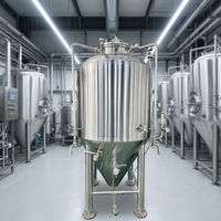 Cuve de Fermentation Conique Sanitaire SUS304 pour Bière Artisanale avec Enveloppe de Refroidissement, Capacités 500L, 1000L, 1500L