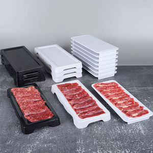 Plato Rectangular Apilable de Melamina para Carne, Ideal para Fiestas y Hoteles, Diseño de Color Sólido - Product Image 1