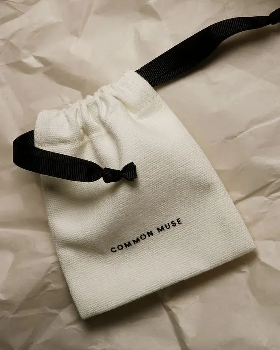 Custom Logo in cotone naturale marsupio tela per il trucco sacchetto per la polvere per il confezionamento di gioielli
