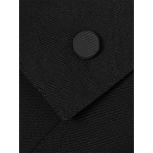 Mode Femmes Laine Long Bouton Pur Noir Petite <span class=keywords><strong>Veste</strong></span> De Costume avec Broderie Motif Floral Style Minimaliste - Product Image 2