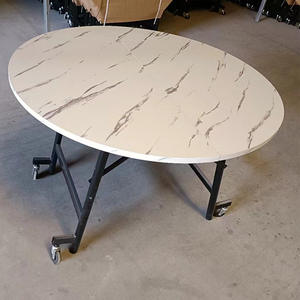 Table ronde en bois de qualité supérieure, table à manger, <span class=keywords><strong>location</strong></span> pour <span class=keywords><strong>mariage</strong></span>, table pliante pour événements avec roulettes pour faciliter le déplacement - Product Image 6