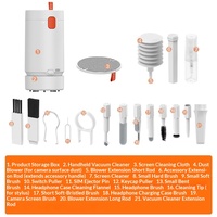 Q21 21-in-1 Kit Pembersih Vakum Multifungsi Bahan ABS Elektrik untuk Komputer, Kamera, Headphone, Keyboard
