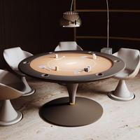 Table de poker professionnelle de luxe pour 8 à 10 personnes, table de poker en bois de luxe avec chaises, table de poker moderne Texas Hold'em à vendre