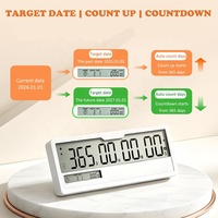 Contador Digital Electrónico Magnético de Pantalla Grande J&R, Temporizador de 2000 Días, con Reloj