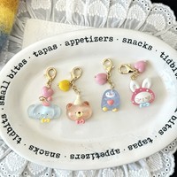 Pendentif en résine animalier de dessin animé mignon, petit éléphant et pingouin, boucle de fermeture éclair pour sac, accessoires pour écouteurs et chaussures YIYUE