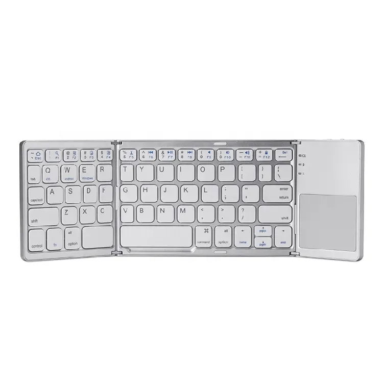 Custom logo ce rohs foldable keyboard folding wireless BT tastatur mouse and keyboard for apple logitech