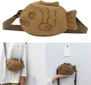 <span class=keywords><strong>Riñonera</strong></span> de lona con gráfico de <span class=keywords><strong>cara</strong></span> de pez, bandolera, bolso de cintura deportivo para exteriores, monedero con cremallera, bolso para teléfono de estudiante - Product Image 2