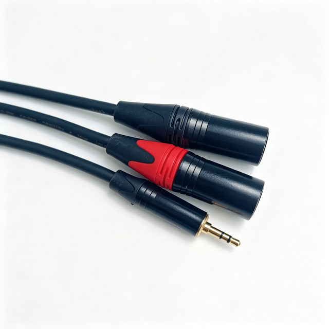 3.5mm 1/8 Inch TRS to 2 XLR Cable 6 ft Male to Male Aux to Dual XLR Breakout Cable for Laptop/PC/Speaker