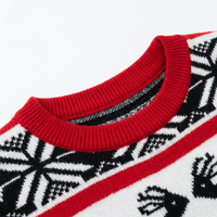 Pull en cachemire 100% pour homme, tricoté, imprimé animal Fair Isle de Noël, respirant, col rond, manches longues, pour l'hiver