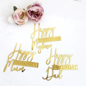 Adornos acrílicos para pasteles con diseño de miel y dulzura, decoraciones para pasteles de feliz cumpleaños para mamá, papá, mi amor, estilo moderno. - Product Image 4