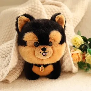 Boneka anak anjing lucu terlaris adalah mainan hewan coklat cocok untuk mainan bayi lembut anak-anak