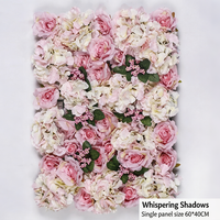Panneau mural de fleurs artificielles roses et blanches, roses, pivoines, hortensias, toile de fond de fleurs artificielles pour mariage, fête, salon, décoration de fenêtre