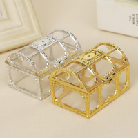 Boîte à bonbons en forme de coffre au trésor, boîte à dragées de mariage, mini-boîtes cadeaux, boîte de rangement transparente en plastique de qualité alimentaire pour bijoux
