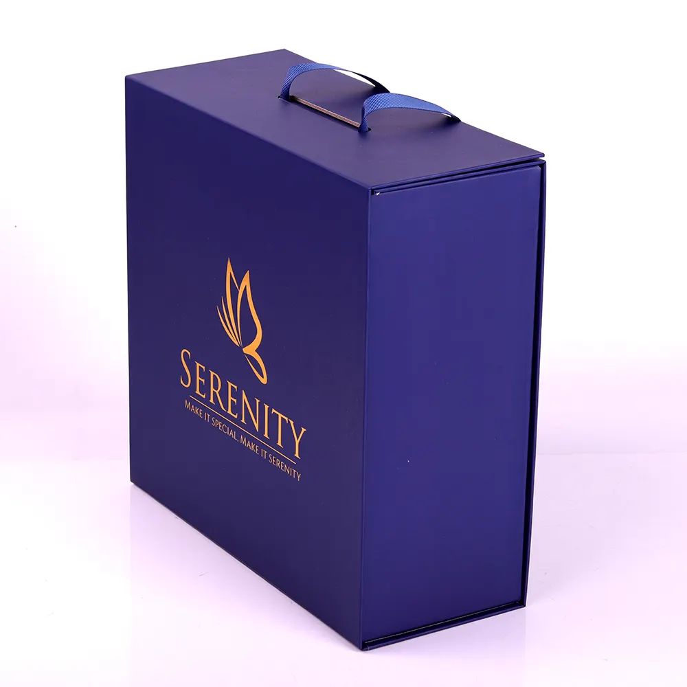 Cajas de embalaje personalizadas azules de lujo para ropa, zapatos, accesorios, pelucas de piel, calcetines, sujetador por el fabricante de cajas de papel
