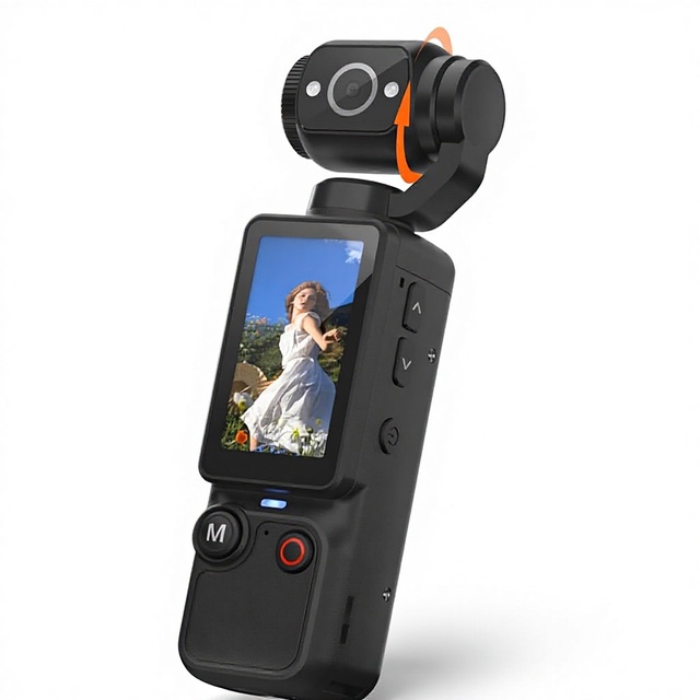 Pocket Q7 Vlogging Camera 180 Rotating Lens 1080P UHD 7-Hour Battery Handheld Body Camera Audio/Video Recording 32GB SD Card