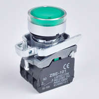 Interrupteur avec bouton-poussoir momentané, bouton en plastique, léger, vert marine, plastique, 22mm, CE ROHS,