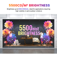 Toptan kavisli esnek yumuşak kendinden yapışkanlı P2.5 P3.91 P6.25 şeffaf 3D LED Hologram cam LED reklam ekranı ekran