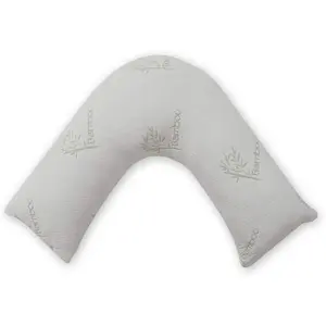 Bamboo v shape pillow shredded memory foam body support pillow